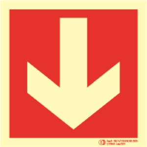 Cartel / Señal luminiscente "Flecha Auxiliar PCI-191". Clase B