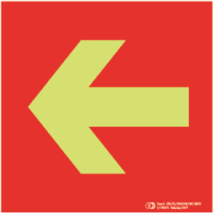Cartel / Señal luminiscente "Flecha Auxiliar PCI-192". Clase A