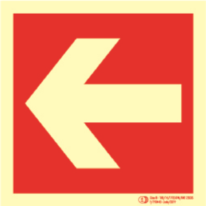 Cartel / Señal luminiscente "Flecha Auxiliar PCI-192". Clase B