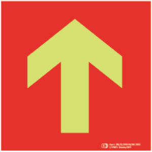 Cartel / Señal luminiscente "Flecha Auxiliar PCI-193". Clase A