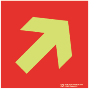 Cartel / Señal luminiscente "Flecha Auxiliar PCI-195". Clase A