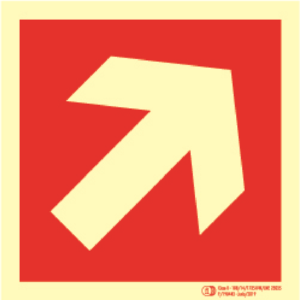 Cartel / Señal luminiscente "Flecha Auxiliar PCI-195". Clase B