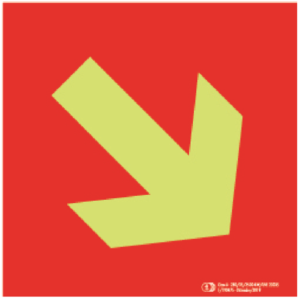 Cartel / Señal luminiscente "Flecha Auxiliar PCI-196". Clase A