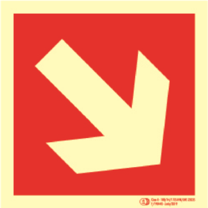 Cartel / Señal luminiscente "Flecha Auxiliar PCI-196". Clase B