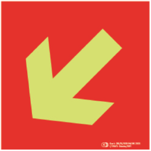 Cartel / Señal luminiscente "Flecha Auxiliar PCI-197". Clase A