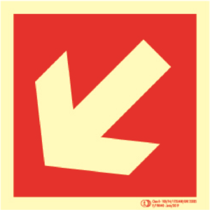 Cartel / Señal luminiscente "Flecha Auxiliar PCI-197". Clase B