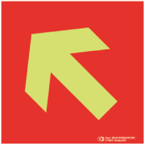 Cartel / Señal luminiscente "Flecha Auxiliar PCI-198". Clase A