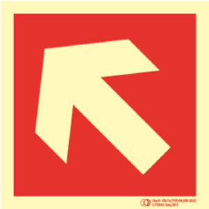 Cartel / Señal luminiscente "Flecha Auxiliar PCI-198". Clase B