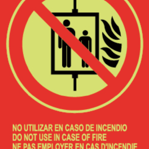 Señal / Cartel de No Utilizar en Caso de Emergencia. Varios Idiomas Clase A