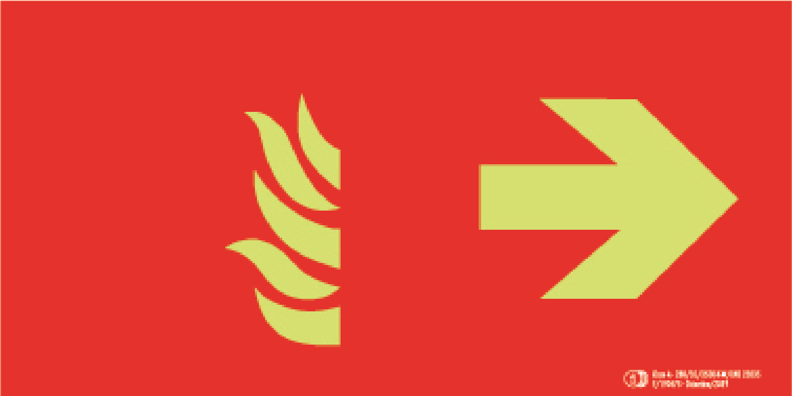 Señal recorrido para localizar el extintor (derecha) Clase A