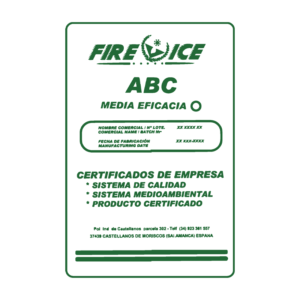 FIRIABCP - Agente Extintor Polvo ABC - Para Fuegos Clase A, B y C