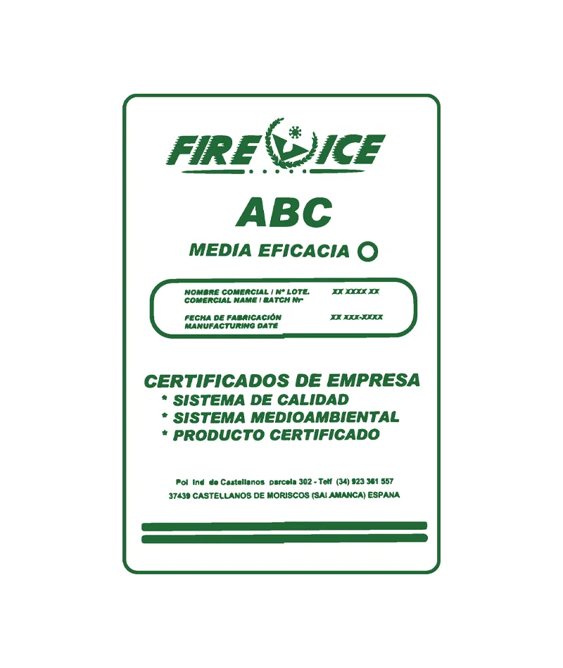 FIRIABCP - Agente Extintor Polvo ABC - Para Fuegos Clase A, B y C
