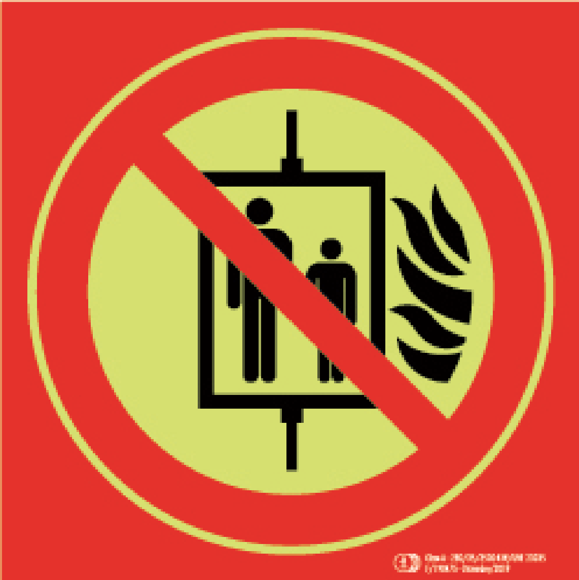 Cartel / Señal luminiscente «No utilizar en caso de incendio» Clase A y Clase B