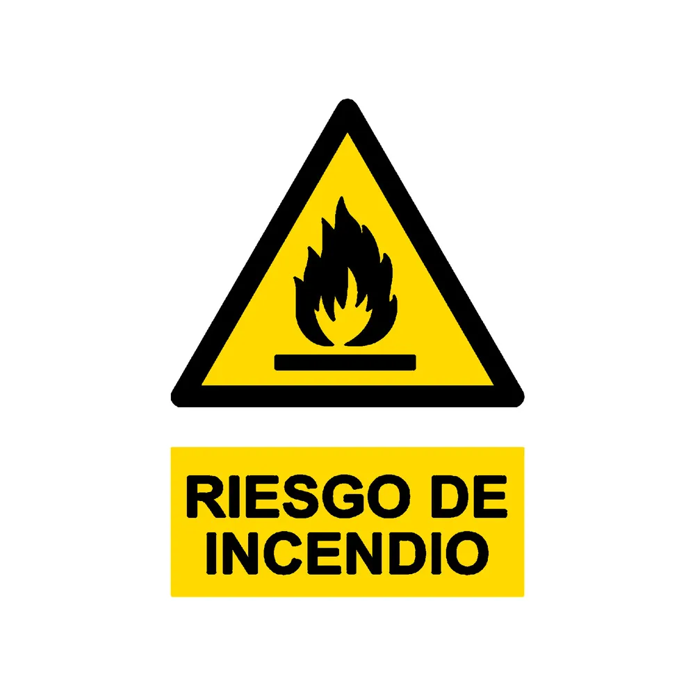 Señal / Cartel de Riesgo de incendio