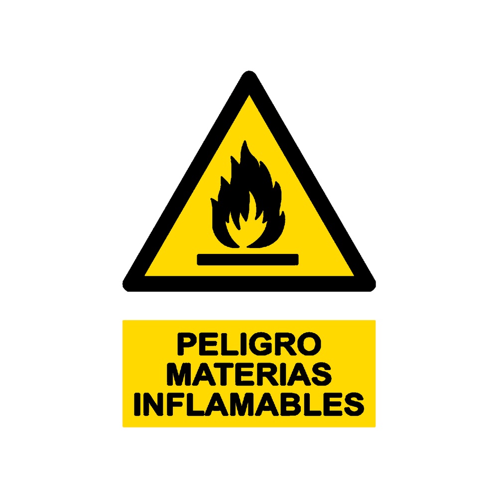 Señal / Cartel de Peligro Materias Inflamables