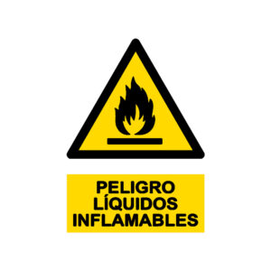 Señal / Cartel de Peligro Líquidos Inflamables