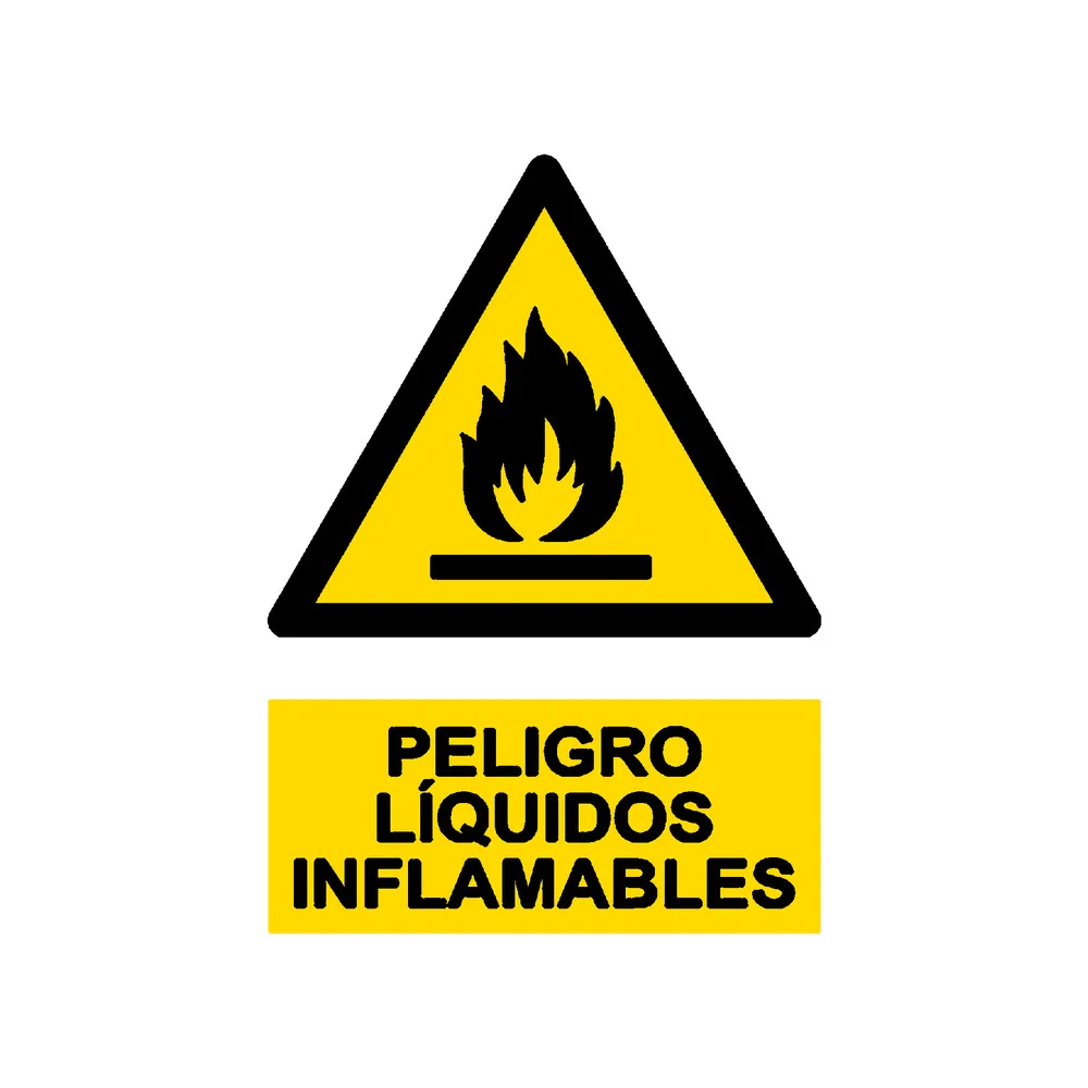 Señal / Cartel de Peligro Líquidos Inflamables