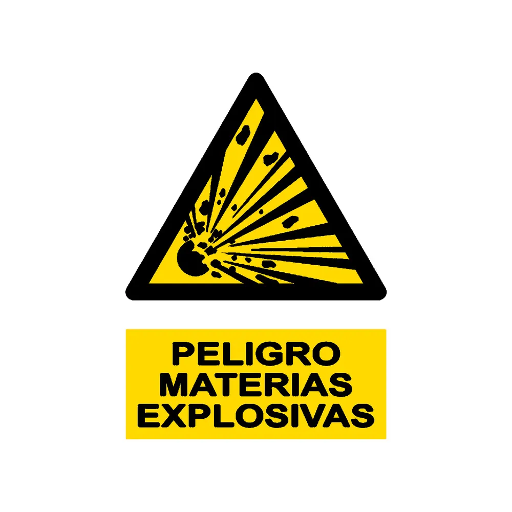 Señal / Cartel de Peligro. Materias explosivas