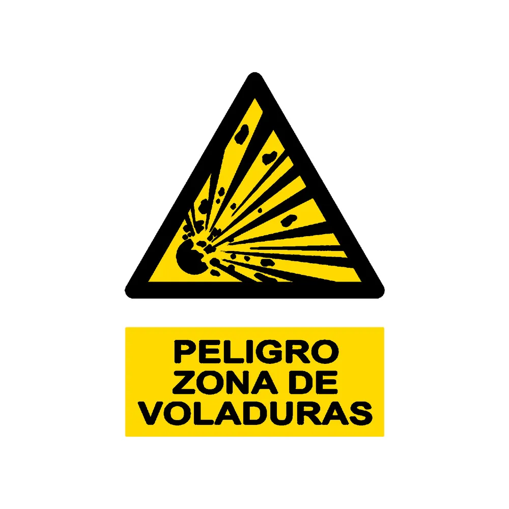 Señal / Cartel de Peligro. Zona de voladuras