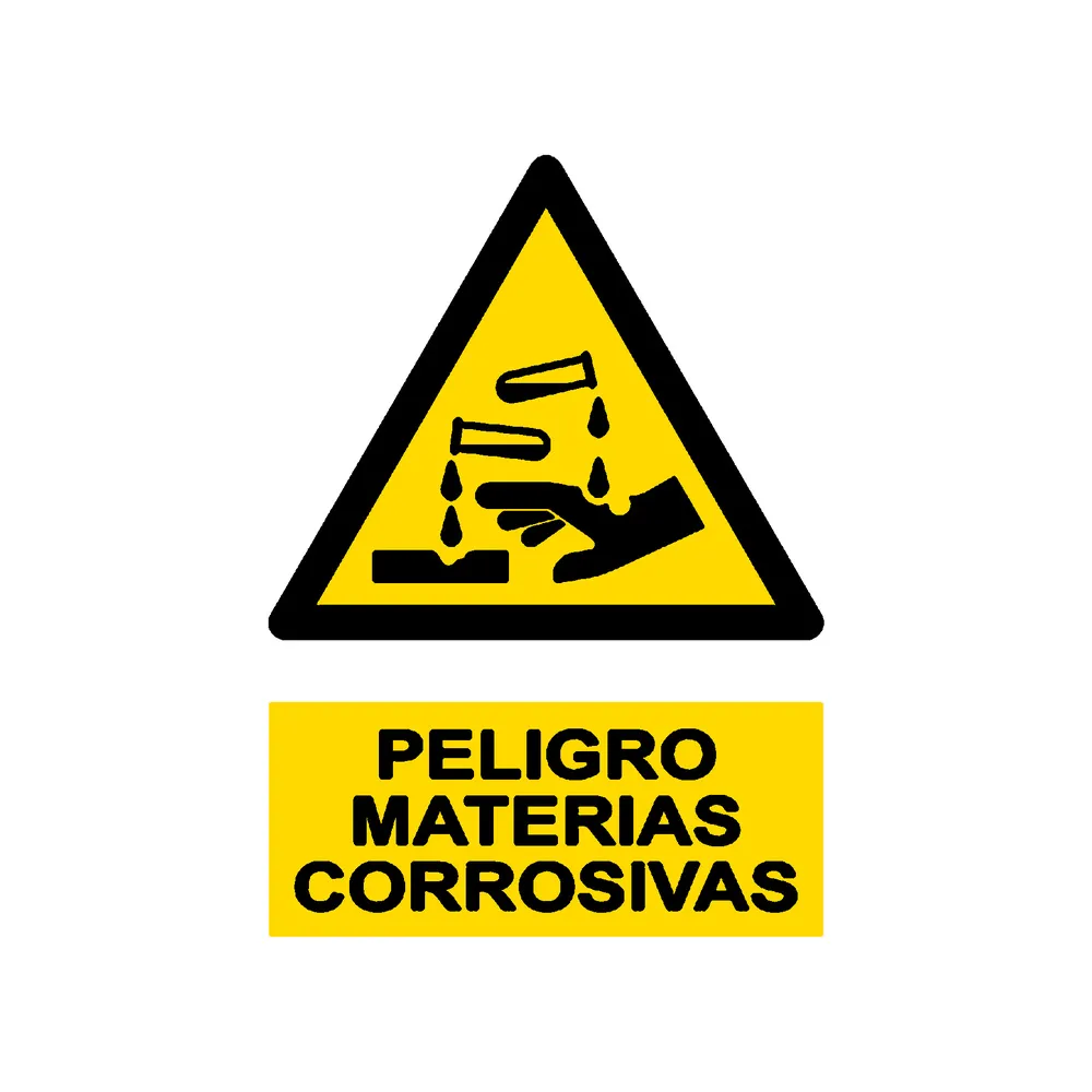 Señal / Cartel de Peligro. Materias corrosivas