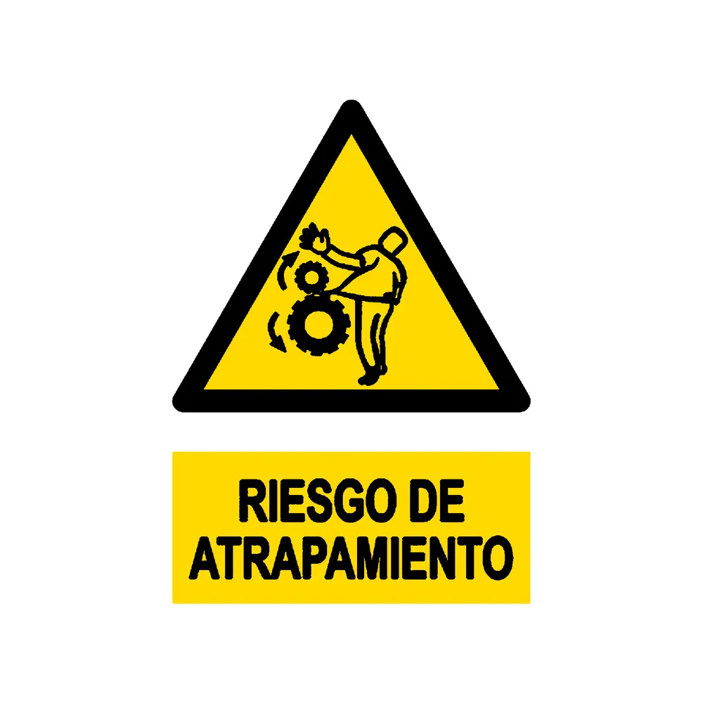 Señal / Cartel de Riesgo de atrapamiento