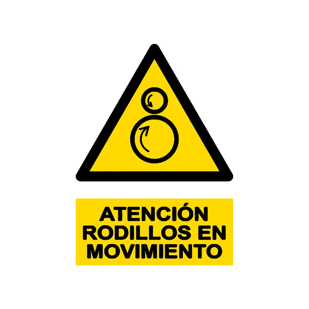 Señal / Cartel de Rodillos en movimiento