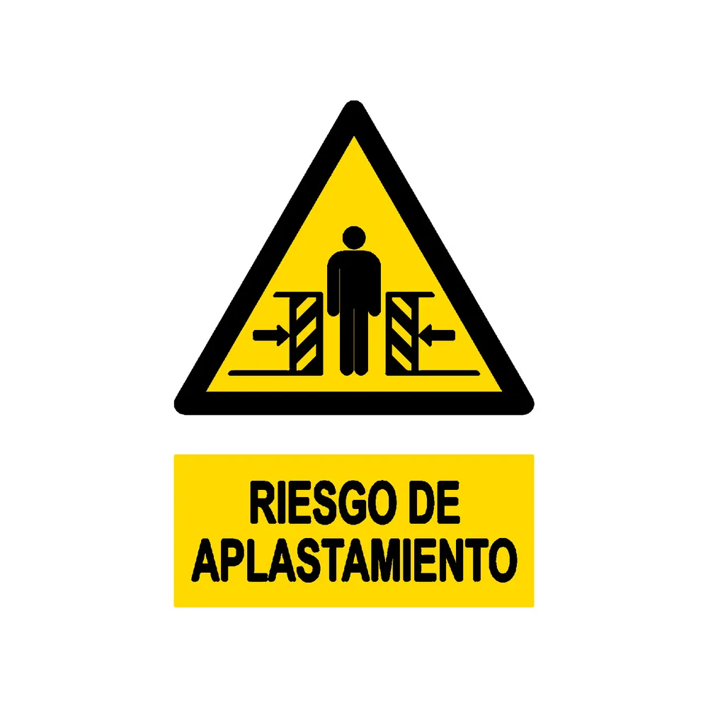 Señal / Cartel de Riesgo de aplastamiento