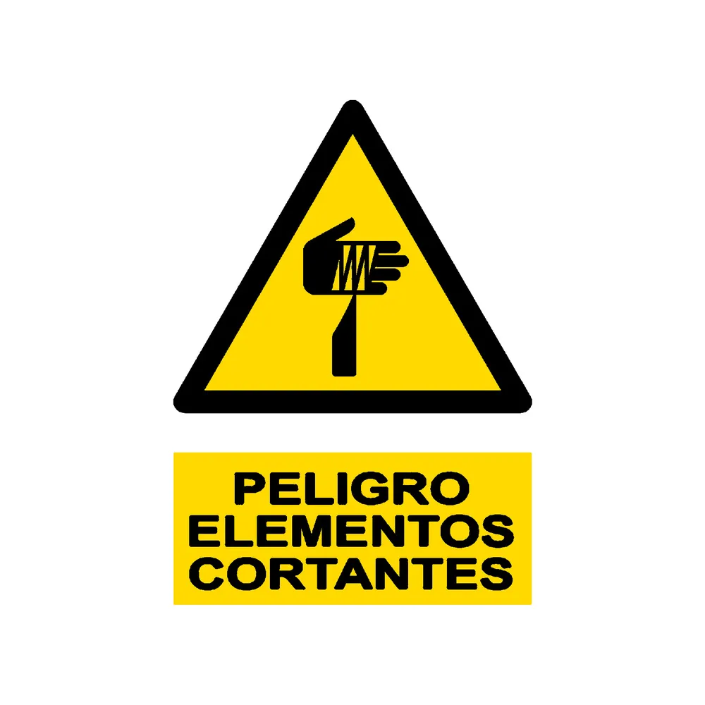 Señal / Cartel de Peligro elementos cortantes