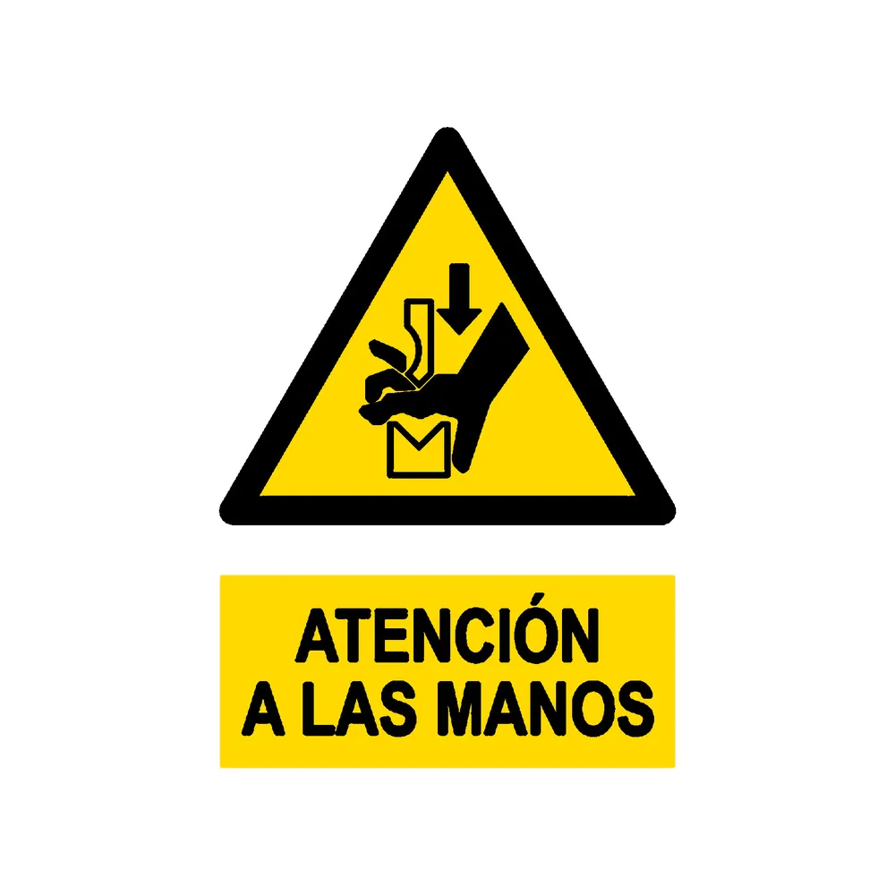Señal / Cartel de Atención a las manos