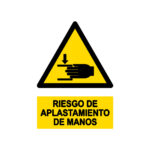 Señal / Cartel de Riesgo de aplastamiento de manos