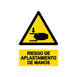 Señal / Cartel de Riesgo de aplastamiento de manos