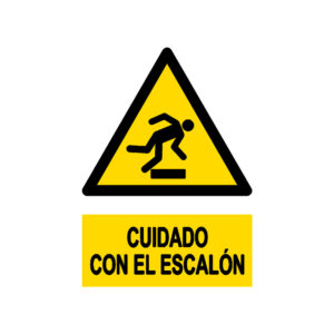 Señal / Cartel de Cuidado con el escalón
