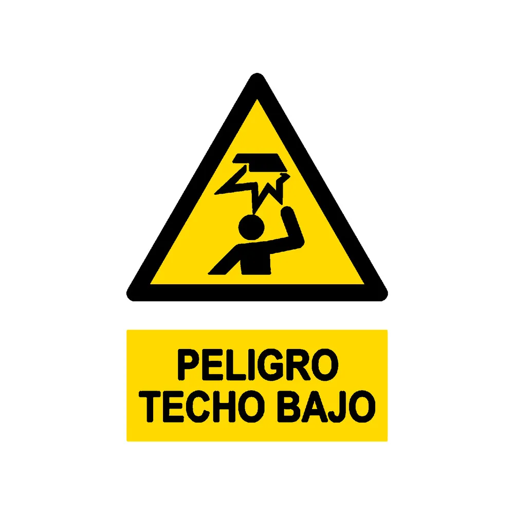 Señal / Cartel de Peligro. Techo bajo