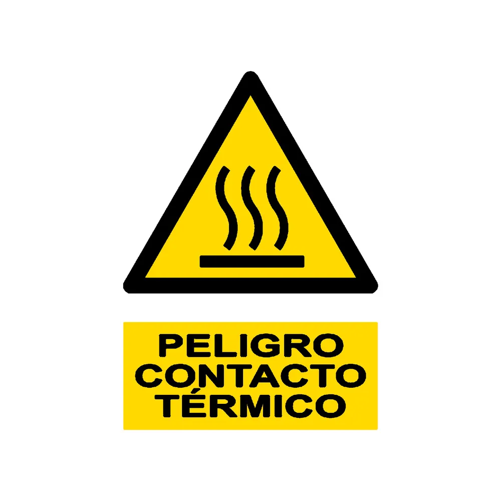 Señal / Cartel de Peligro. Contacto térmico
