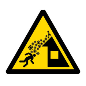Señal / Cartel de Nieve en los tejados