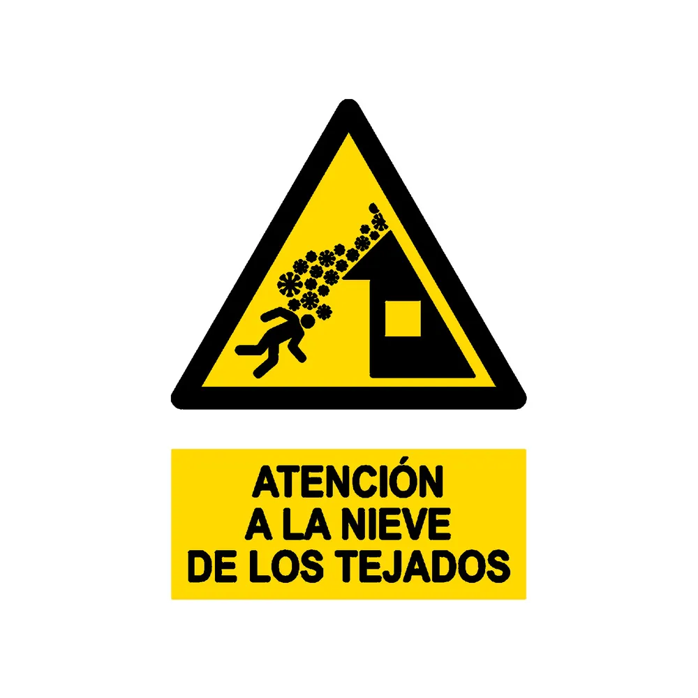 Señal / Cartel de Nieve en los tejados