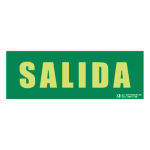 Cartel literal SALIDA fotoluminiscente