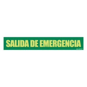 Cartel literal SALIDA DE EMERGENCIA fotoluminiscente