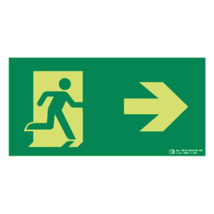 Flecha derecha con figura (mediano) fotoluminiscente
