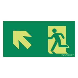 Flecha arriba-derecha con figura (mediano) fotoluminiscente