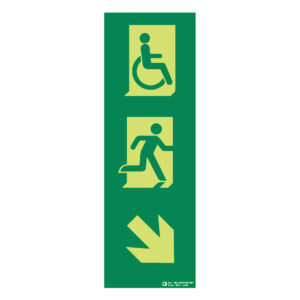 Señal / Cartel de flecha arriba con figura (grande v2) fotoluminiscente