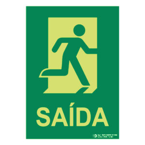 Señal / Cartel de sAIDA (gallego) fotoluminiscente