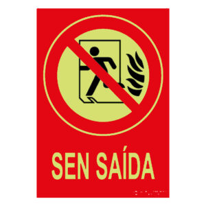 Señal / Cartel de sEN SAÍDA (gallego negativo) fotoluminiscente
