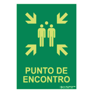 Señal / Cartel de pUNTO DE ENCONTRO (gallego) fotoluminiscente