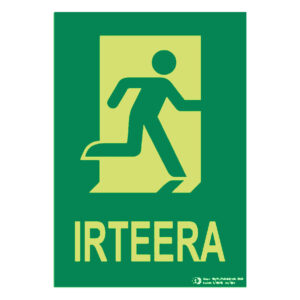 Señal / Cartel de iRTEERA (euskera) fotoluminiscente