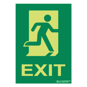 Señal / Cartel de eXIT (inglés) fotoluminiscente