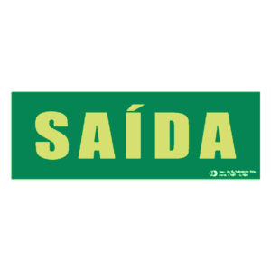 Señal / Cartel de sAIDA literal fotoluminiscente