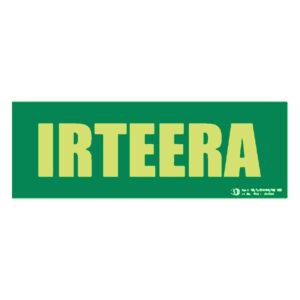 Señal / Cartel de iRTEERA literal fotoluminiscente