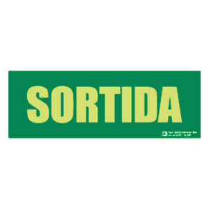 Señal / Cartel de sORTIDA literal fotoluminiscente