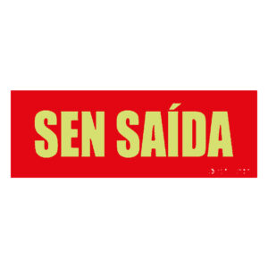 Señal / Cartel de sEN SAÍDA literal fotoluminiscente